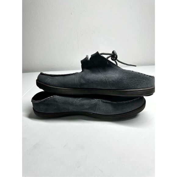 Men's Olukai Ohana Shoes Lace Up Sneaker Size US 10M EUR 43 Suede Gray EUC - Picture 10 of 11